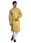Mustered Plain Pure Art Silk Function Wear Kurta and Pajama 3001